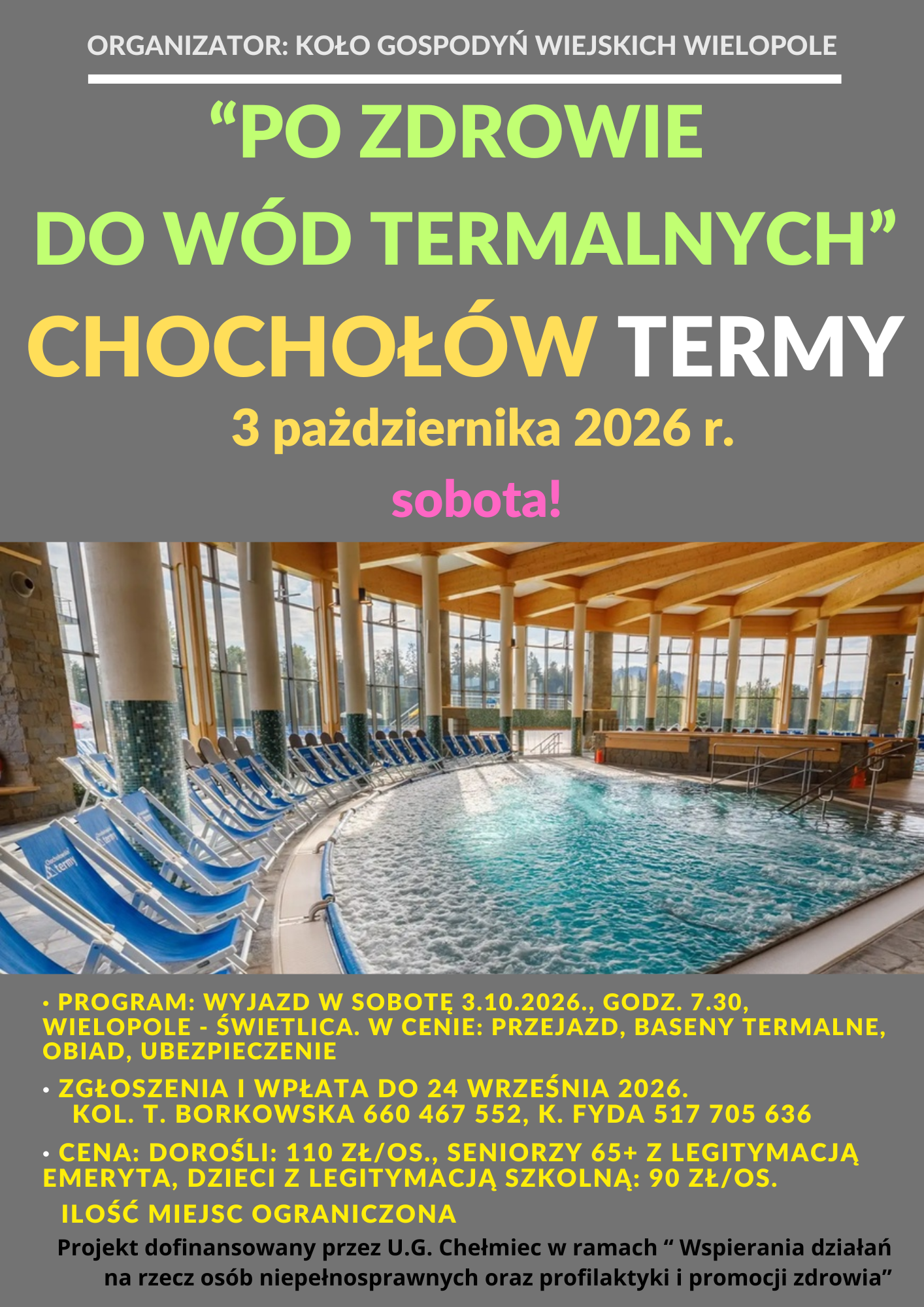 „Po zdrowie do wód termalnych” – wyjazd do Chochołowskich Term
